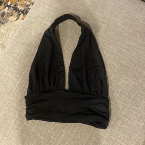Black Halter Backless Top
